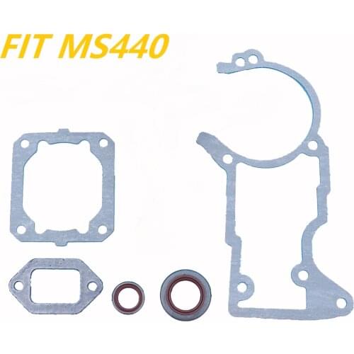 Crankcase Cylinder Muffler Gasket Oil Seal Set For STIHL MS440 044 MS 440 Chainsaw 1128 029 0500, 9640 003 1972, 9640 003 1320