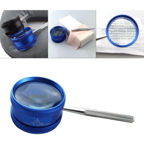 35X Zinc Alloy Optical Glass Loupe Magnifier Metal Magnifying Glass Portable with Metal Handle for Coins Stamps Jewelry