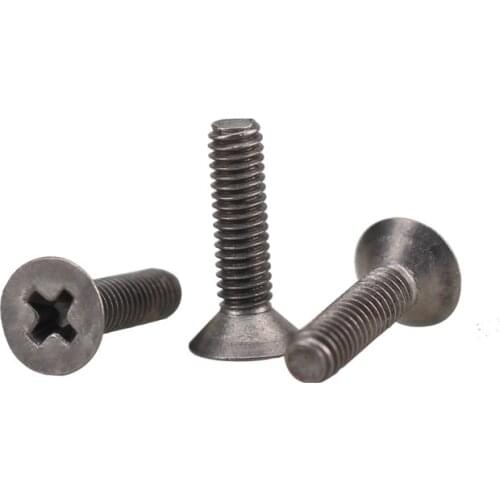 M1.4 M1.6 M2 M2.5 M3 GR2 Pure Titanium DIN965 Cross Recessed Flat Countersunk Head Philips Machine Screws