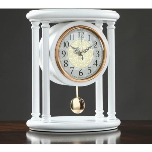 Pendulum Vintage Desk Clock Mute Wooden Creative Table Clock Living Room Large Quartz Relogio De Mesa Novelty Watches AC50TC