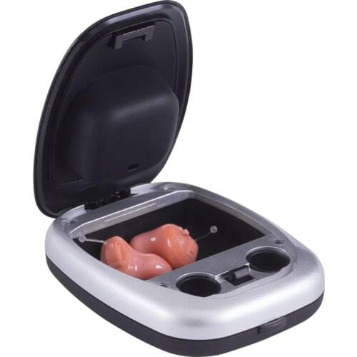Multifunction Hearing Aid Case Storage Box Holder With Battery Compartment Protect Hearing Aids