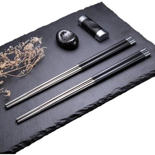 10 pares Stainless Steel Anti Skid Kitchen SupplieHigh Temperature Resistant Sushi Food Chinese tableware chopsticks set Kitchen