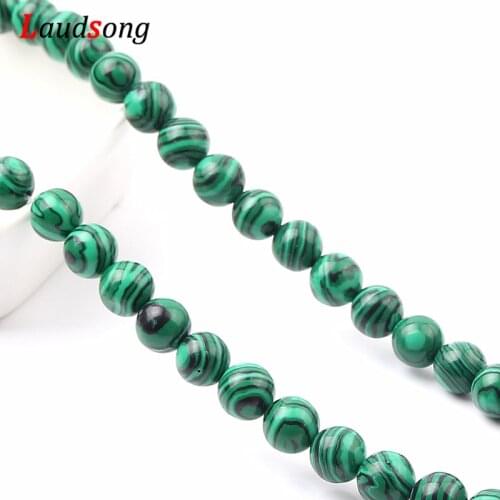 Natural Stone Beads Malachite Stone Loose Beads For Jewelry Bracelet DIY Necklace Making 4 6 8 10 12mm