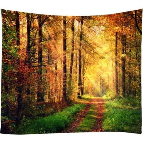 Natural Landscape The Primeval Forest Woods Towering Teees Tapestry Wall Hanging Bed Spread Beach Towel Table Cloth Yoga Mat