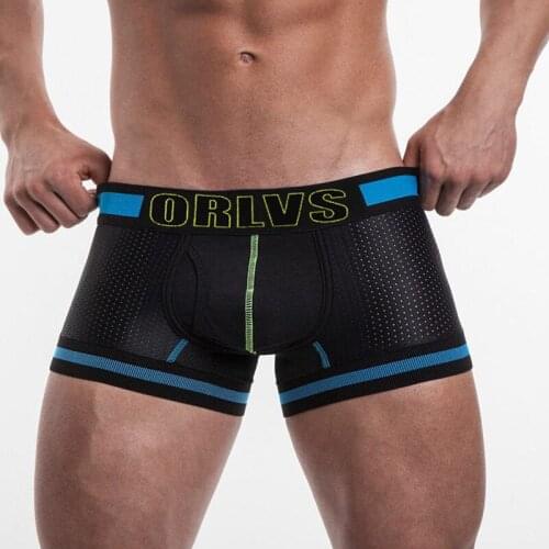 ORLVS mesh cloth underwear mens underwear breathable hip boxers men support custom OR499T