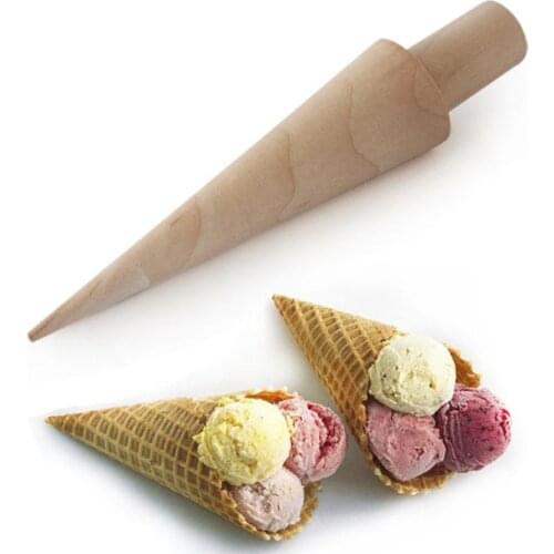 2020 New Wooden Ice Cream Cone Mold DIY Egg Roll Omelet Waffle Roller Pastry Roll Baking