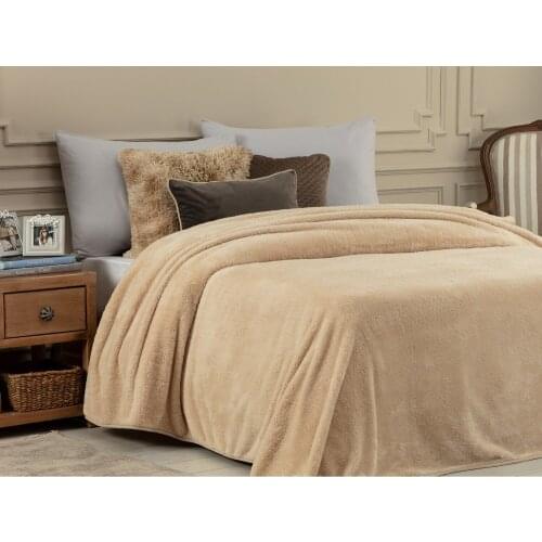 Madame Coco Estee Tek Personality Sherpa Flat Blanket-Beige