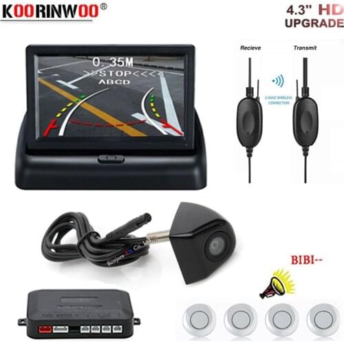 Koorinwoo Visible Wireless Car Parking Sensor Parktronic Radar System Car Monitoring Dynamic Trajectory Rear View Camera Moving
