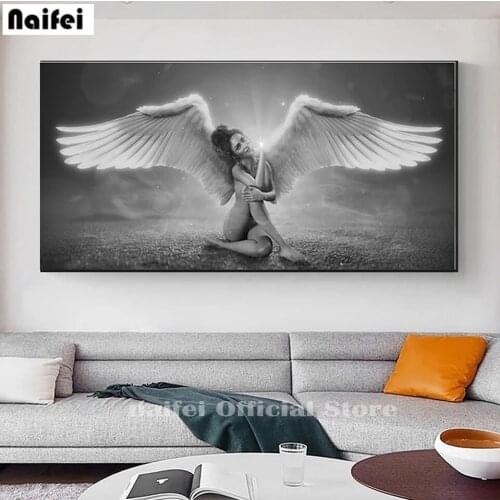 Full round square Diamond Embroidery Wing Sexy Angel 5d DIY Diamond Painting Mosaic Rhinestones Wall Art Abstract Pictures Decor