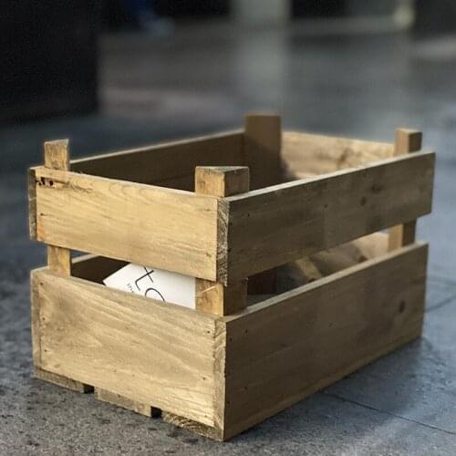 Shabby vintage rectangle small wooden crates
