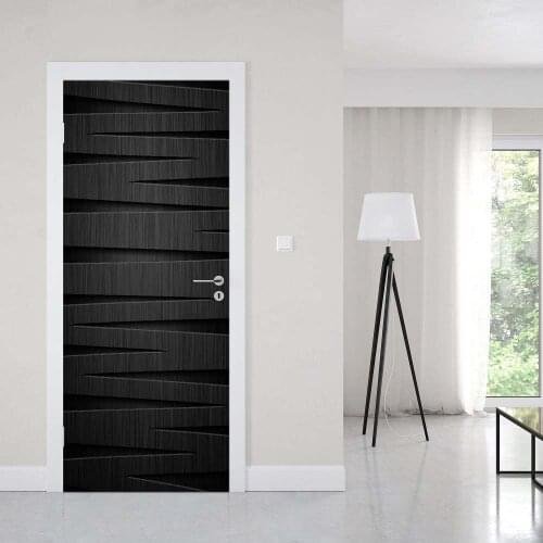 Self Adhesive Renew Home Decoration Simple creative 3d Door Sticker Print Art Waterproof Mural Wardrobe Renovation Decal Picture