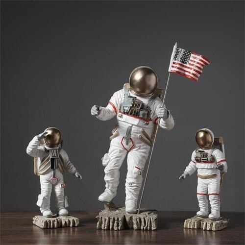 NORDIC ASTRONAUT DECOR MINIATURES FIGURINES HOME CHARACTER DOG SCULPTURE MODEL CREATIVE FIGURE ANIMAL COSMONAUT HERO STATUE ART
