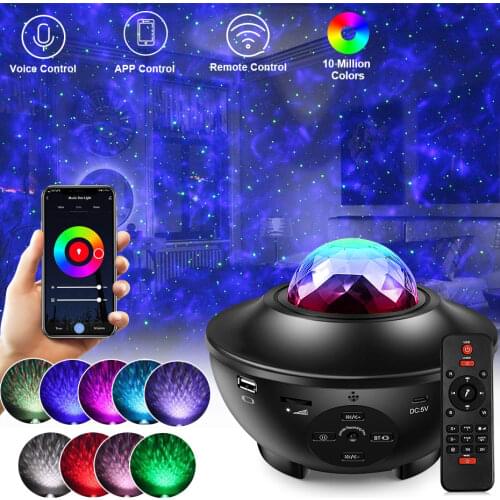 Tuya Galaxy Light Projector Night Lamp Rgb Starry Sky With Smart Wifi&Bluetooth Voice Control For Kid Baby Bedroom Decorative