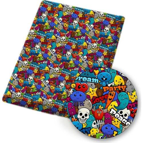 Xugar Cartoon Printed Polyester Cotton Fabric For Dress 45*145cm Cloth Fabrics DIY Craft Bed Sheet Home Textile Sewing Supplies