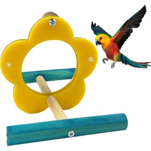 Funny Creative Flower Shape Bird Mirror Toys For Parrot Cockatiel Vogel Speelgoed Birds Parrot Toys Pet Interactive Toy Supplies