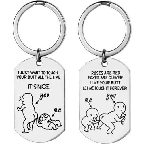 Funny Cartoon Keychain Prank Toys Valentines Day Gift for Girlfriend/Boyfriend Party Favors Prank Letters Personalised Gifts