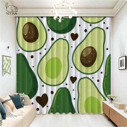Modern Trend Avocado Curtain Tropical European And American Style Curtains Cute Home Curtains For The Living Room Micro Shading