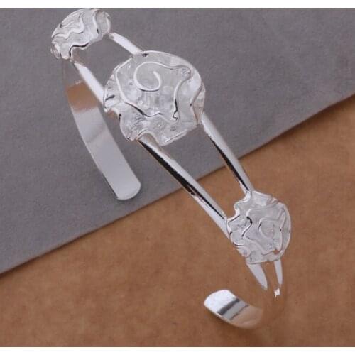 SZ-AB079 Hot Silver Color Gift Women Lady Nice High Quality Fashion Jewelry Three Rose /ahcaiyja Bthakkoa