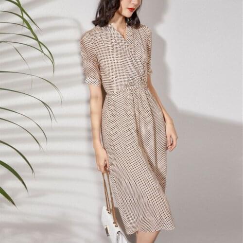 Beige silk floral maxi dress women v neck 2020 summer long work boho beach office sexy party luxury dresses plus size free ship