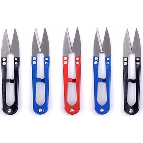 1Pcs New Stainless Steel Stitch U-Shape Use Scissors Cut Fishing Line Trimming Nipper Essential Cross Thread Scissors Cutting