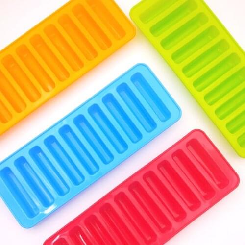 10 Hole Silicone Ice Cube Tray Mold Finger Shape Reusable Cylinder Freeze Ice Mould Cookies Pudding Jelly Chocolate Baking Mold