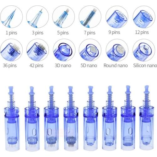 10PCS Electric Derma Pen A1 Needles Bayonet 9 /12/24/36 /42 pin / Nano Cartridge For Auto Dr. Pen A1 A6 Tattoo Needles Tips