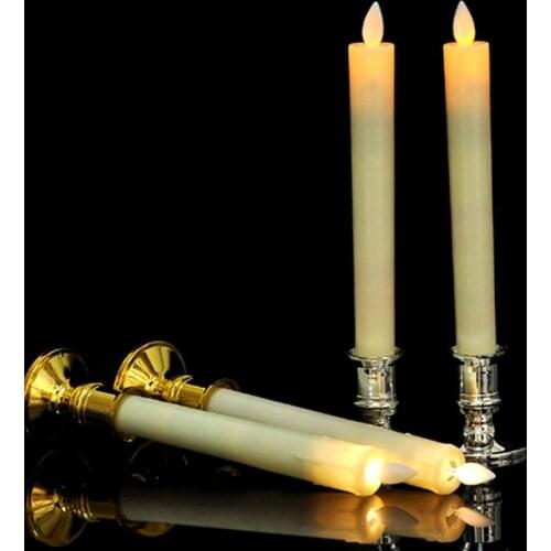 2pcs Plastic Candle Base Holder Pillar Candlestick Stand For Electronic Candles Christmas Party Home Decor