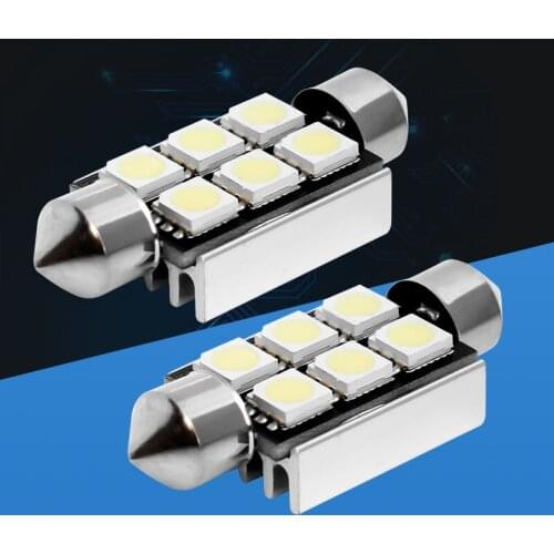 4pcs 39mm C5W c10w sv8.5 6 SMD 5050 LED CANBUS Error Free Car License Plate lights Bulb Reading Dome Festoon Lamps no OBC error