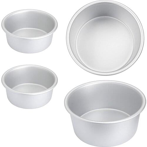 4 Pcs Aluminum Round Cake Pans Tins, 2Pcs 6in Round Layer Cake Baking Molds 2Pcs 4in Small Non-Stick Cheesecake Pans