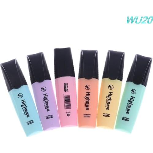 6 Colors Mini Colorful Highlighters Pastel Markers Single Text Focus Marker Pens for School Office Free shipping