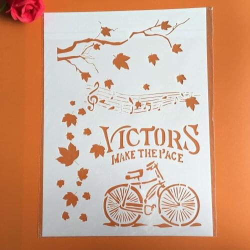 A4 29 * 21cm leaf music bicycle layered stencil scrapbook stamp album album decoration embossed paper card template decoration