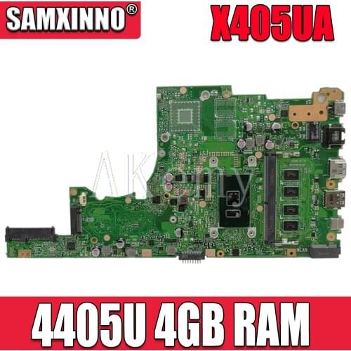 Akemy X405UA For Asus X405U X405UN X405UR X405URR X405URP X405UQ X405UF Laotop Mainboard X405UA Motherboard W/ 4405U CPU 4GB RAM