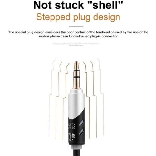 180 Degree Rotation Audio Cable 3.5mm Auxiliary Cable Jack 3.5mm Male To 3.5mm Male Headset Cable for Car MP3 Player Multimedia
