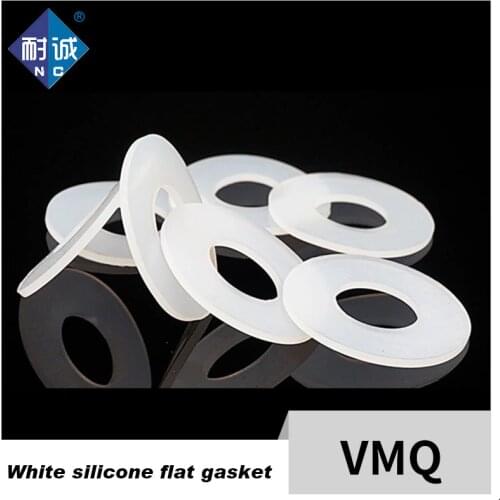 White translucent Silicone Flat Gasket 20*44*2mm Silicone Rubber VMQ O-ring Washer Elasticity temperature resistance