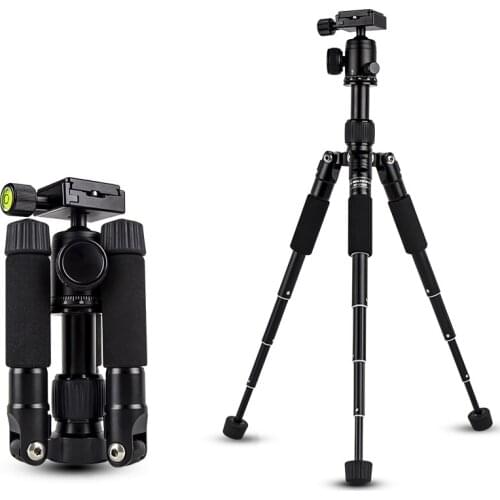 BESNFOTO BP-2105S Aluminum Alloy Tripod Mini Table Light Portable Tripods With Head 5 Section For Travel Max Loading 6kg