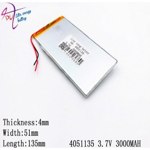 Big sale 4051135 4050135lithium polymer battery 3.7V 3000MAH battery for tablet PC Liter energy battery