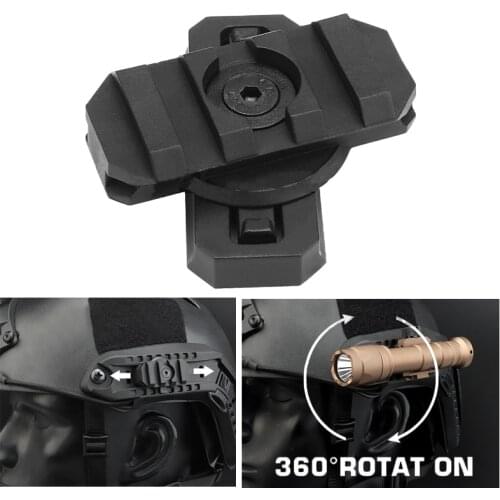 Fast Helmet Side Rail Mount Adapter Adjustable 360 Degrees ARC Guide Rotation for Tactical Helmet 19mm Picany Slot 1Pair