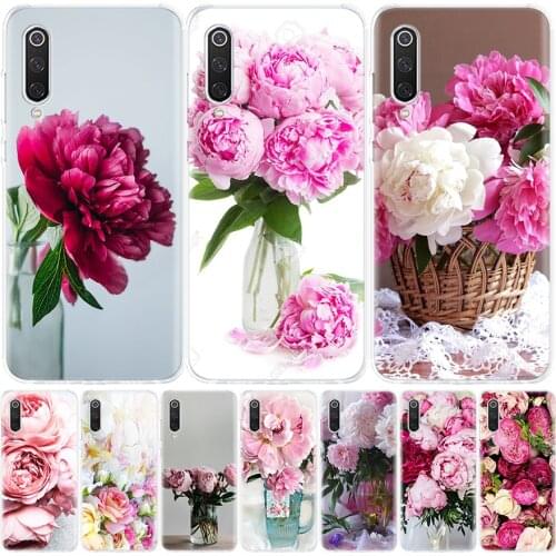 Elegant Pink Purple Peony Flower On the Vase Phone Case for Xiaomi Redmi Note 10 9 9S 8T 8 7 8A 7 7A 6 6A 9A 9C S2 K20 K30 Pro F