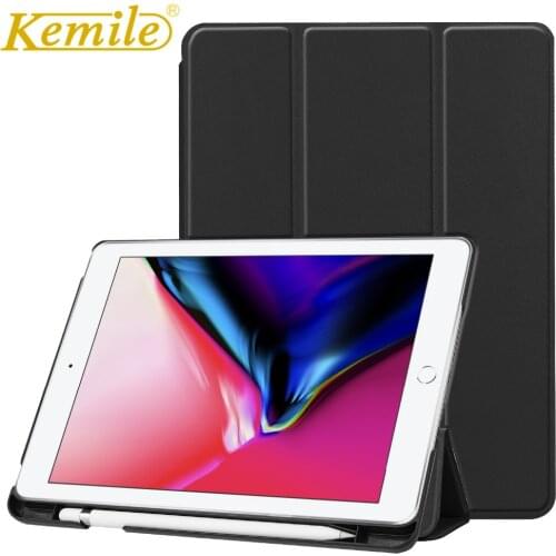 Kemile Case For New iPad 2018 PU Leather Slim Smart Case W Pencil Holder Wake Sleep Cover For New iPad 2018 9.7 Case A1893 A1954