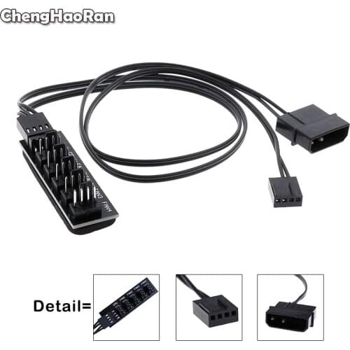 ChengHaoRan 1 to 5 4-pins Molex TX4 PWM CPU Cooler / Case / Chasis Cooling Fan Power Cable Hub Splitter Adapter,40cm