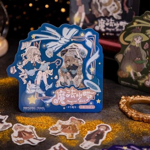 Dimi 30Pcs Magical Girl Series Kawaii Decorative Stickers Scrapbooking Diary Planner DIY Naughty Cosplay School Stationery Decal
