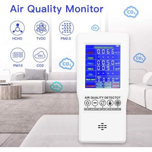 Formaldehyde Accurate Testing PM2.5 PM10 CO2 AQI Detector Home Office Indoors Measuring Tool Air Quality Monitor Multifunctional