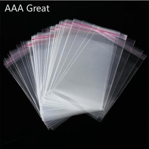 100Pcs/Pack OPP Stickers Self Adhesive Transparent Plastic Bags Jewelry Packaging Bags Gift Bags Cellophane Wedding Candy Cookie