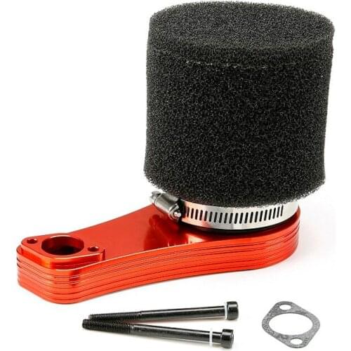 Upgraded CNC Metal Air Filter Kit with Straight Angle Air Filter Quick Detachable Fit 1/5 Losi 5ive T Rovan LT King Motor X2