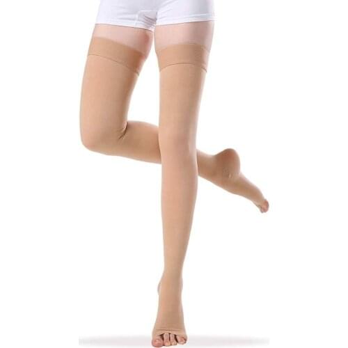 Compression Stockings Firm Support 20-30 mmHg Medical Gradient Compression Socks with Silicone Band for Women Medical Treatment