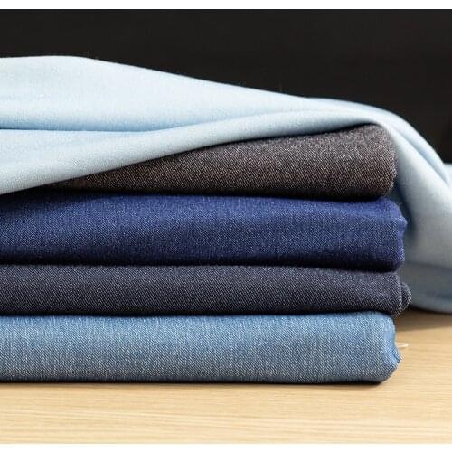 Micro Stretchy Denim Fabric Cotton Washing Cloth Thin Fashion Designer Jeans Fabrics Quilting Sewing Material 45*145cm TJ0701