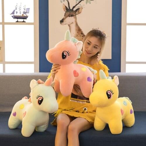 Cute Unicorn Plush Toy Soft Doll Unicorns Stuffed Animal Unicorn Cuddle Appease Sleeping Pillow Gift for Children Kids Birthday