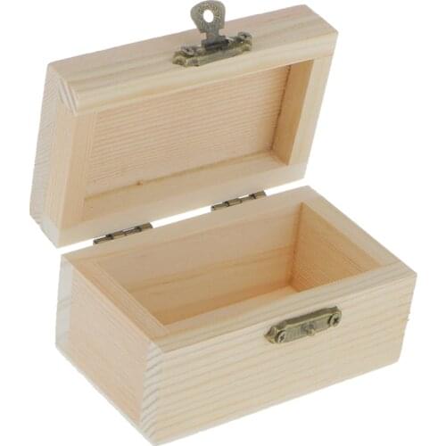 Unfinished Unpainted Plain Wooden Rectangle Jewellery Tool Case/Storage Box for Arts Crafts Hobbies