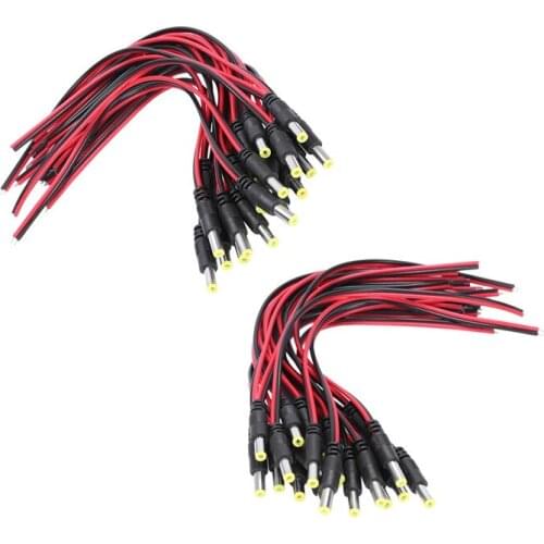 NEW 20 Pair 5.5 X 2.1Mm Female & Male DC Power Jack Plug CCTV Camera Power Connection Line