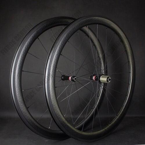 FIERCE Road Carbon Bike Wheelset Aerodynamic Dimple 45/50/58mm Depth 700C POWERWAY R36/R39/R51Hubs V Brake Track High End Hot